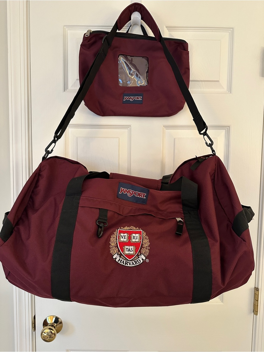 Vintage 2015 JanSport Harvard University Large Weekender Duffel Bag with Pouch